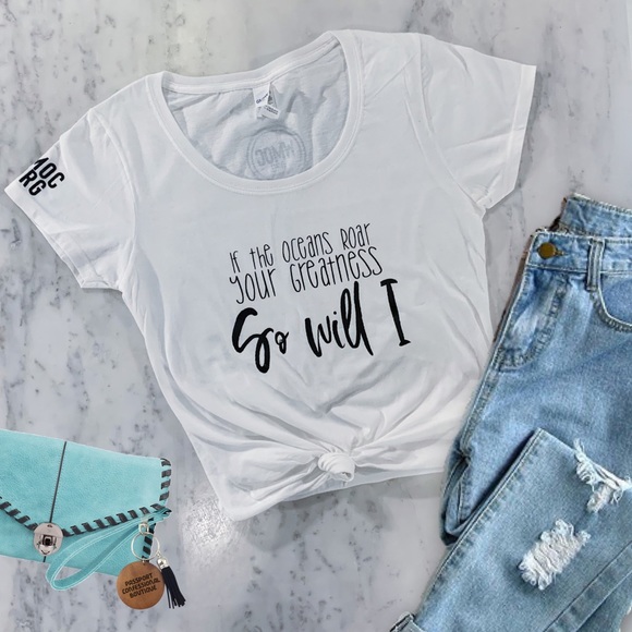 If the Oceans Roar Your Greatness Christian Tshirt - Picture 1 of 11